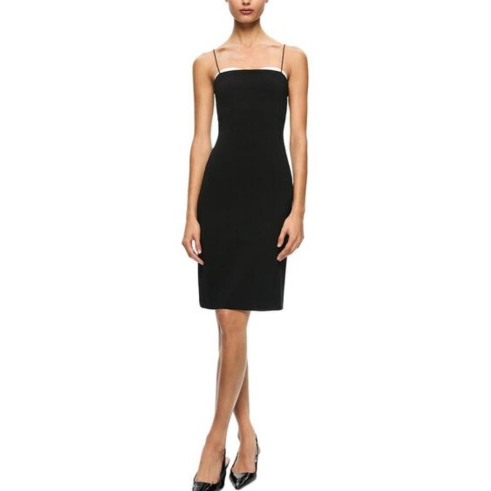 NWT Alice + Olivia Ada Peekaboo Bustier Dress, Black and White, Size 4